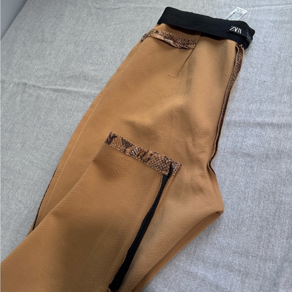 ZARA Tan Snake Print Leggings - Picture 9 of 9